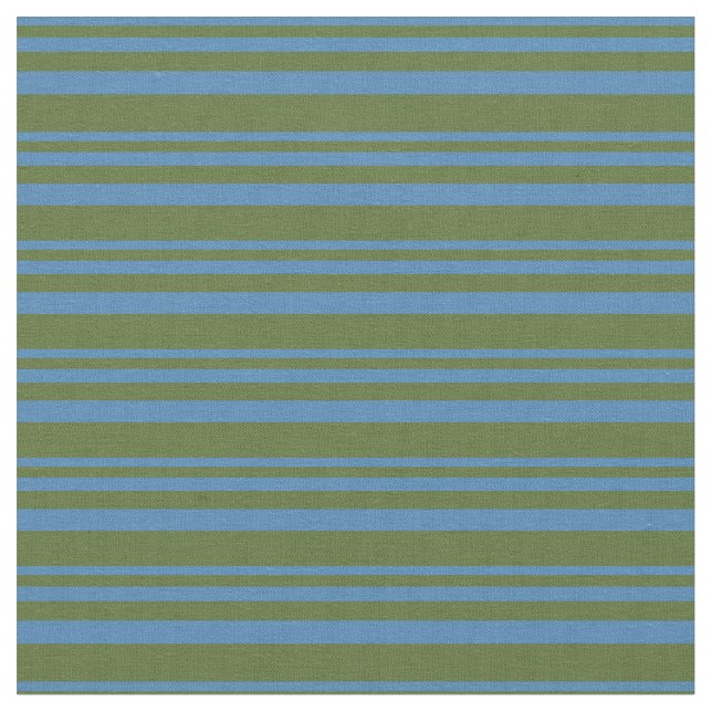Blaues und dunkles Olive-Grün-Muster Stoff (Nahaufnahme)