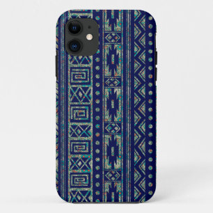 Blaues und farbiges Tribal Geometrisches Muster 2 Case-Mate iPhone Hülle