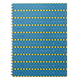 Blaues und gelbes geometrisches Kunstmuster Notizblock