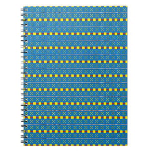 Blaues und gelbes geometrisches Kunstmuster Notizblock