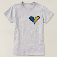 Blaues und gelbes Herz mit Inschrift Ukraine