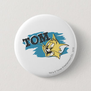 Blaues und gelbes Logo Toms Button