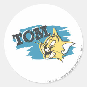 Blaues und gelbes Logo Toms Runder Aufkleber