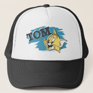 Blaues und gelbes Logo Toms Truckerkappe