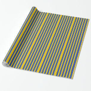 Blaues und gelbes Streifenpapier Geschenkpapier