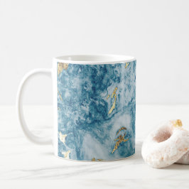 Blaues und goldenes Marmor-Luxus-Abstrakt Kaffeetasse