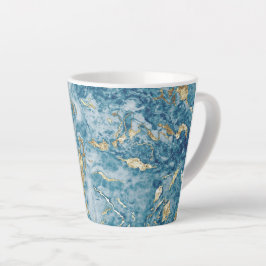 Blaues und goldenes Marmor-Luxus-Abstrakt Milchtasse