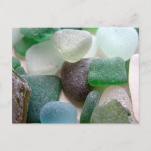 Blaues und grünes Glas Postkarte