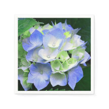Blaues und grünes Hydrangea Papier Napkins