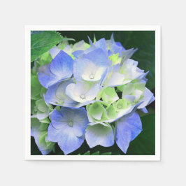 Blaues und grünes Hydrangea Papier Napkins Serviette