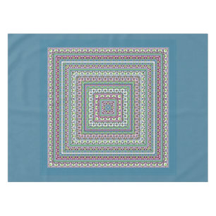 Blaues und grünes quadratisches ethnisches Ornamen Tischdecke