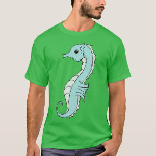 Blaues und grünes Seepferd T-Shirt