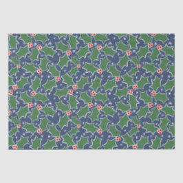Blaues und grünes Weihnachtszittel Seidenpapier