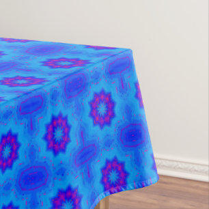 Blaues und lila afrikanisches Druckmuster Tischdecke