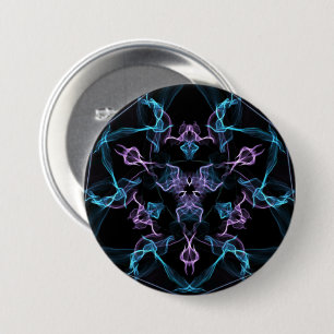 Blaues und Lila Dreieck Mandala Button