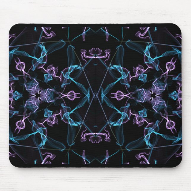 Blaues und Lila Dreieck Mandala Mousepad (Vorne)