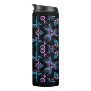 Blaues und Lila Dreieck Mandala Thermosbecher