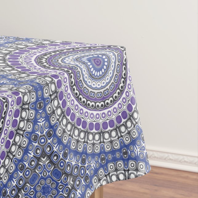 Blaues und Lila geometrisches Muster Tischdecke (Beispiel)