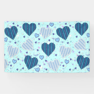 Blaues und Lila Herz Banner