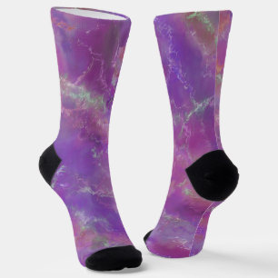 Blaues und Lila Marmormuster Socken