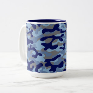 Blaues und Marine-Tarnmuster Zweifarbige Tasse