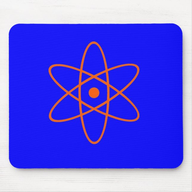 Blaues und orange nukleares Symbol Mousepad (Vorne)
