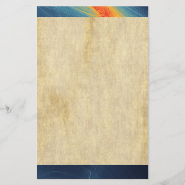 Blaues und orangefarbenes abstraktes Design Briefpapier (Vorderseite)