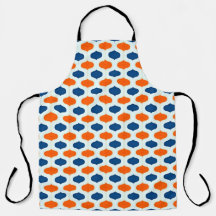 Blaues und orangefarbenes Mod-Revival-Muster