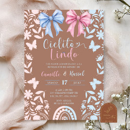 Blaues und Rosa Coquette Talavera Cielito Lindo Einladung