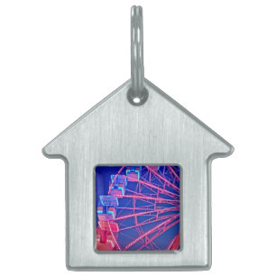 Blaues und rosa Riesenrad Tiermarke