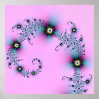 Blaues und rosa Spiralposter Poster