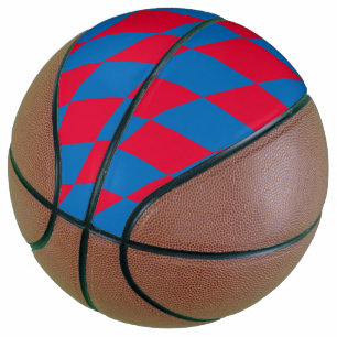 Blaues und rotes Bayernisches Muster für die Diama Basketball