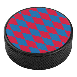 Blaues und rotes Bayernisches Muster für die Diama Eishockey Puck