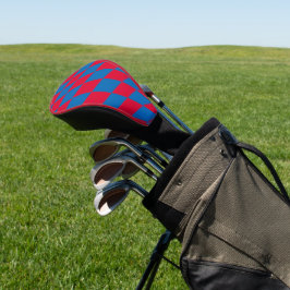 Blaues und rotes Bayernisches Muster für die Diama Golf Headcover