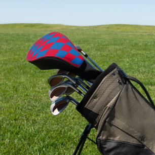 Blaues und rotes Bayernisches Muster für die Diama Golf Headcover