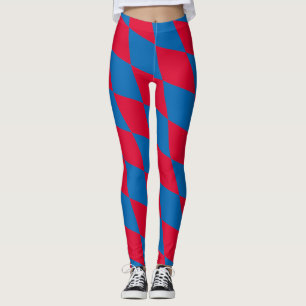 Blaues und rotes Bayernisches Muster für die Diama Leggings