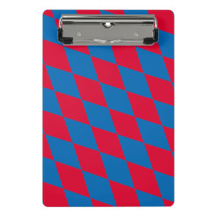 Blaues und rotes Bayernisches Muster für die Diama Mini Klemmbrett