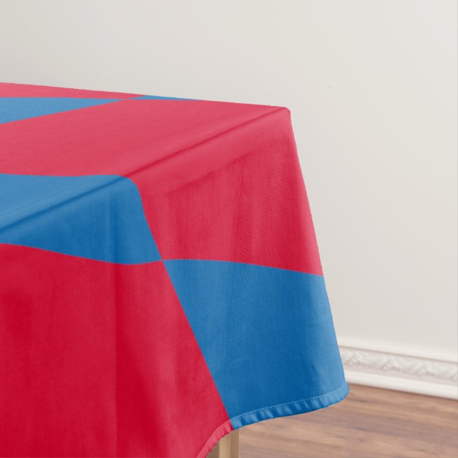 Blaues und rotes Bayernisches Muster für die Diama Tischdecke (Beispiel)