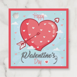 Blaues und Rotes Glück Valentinstag Gaben Tags Geschenkanhänger