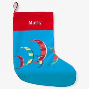Blaues und Rotes Kitesurfen Kleiner Weihnachtsstrumpf