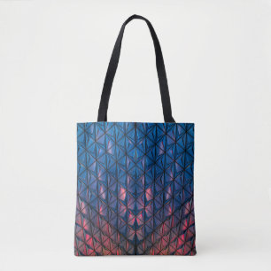BLAUES UND ROTES KUBISTISCHES GEBÄUDE TASCHE
