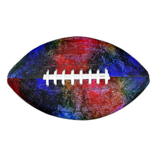 Blaues und rotes Material mit Ölfarbe Football