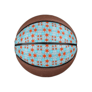 Blaues und rotes Sternmuster Mini Basketball