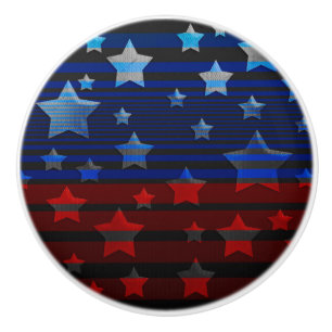 Blaues und rotes US Flagge USA patriotisch Keramikknauf