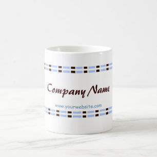 Blaues und Schokoladen-Link-Bürodesign Kaffeetasse