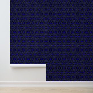 Blaues und schwarzes geometrisches Muster. Tapete