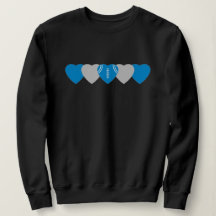 Blaues und silbernes Herz Football Dark