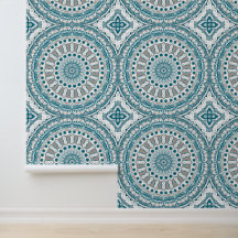 Blaues und Taupe-Mandala-Musterdesign