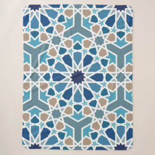 Blaues und Taupe marokkanisches geometrisches Mosa Sherpadecke
