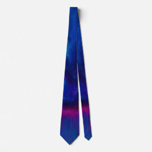 Blaues und violettes Abstrakt Krawatte